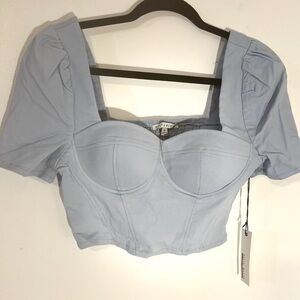 Haute Monde Blue Crop Top! NWT Size M